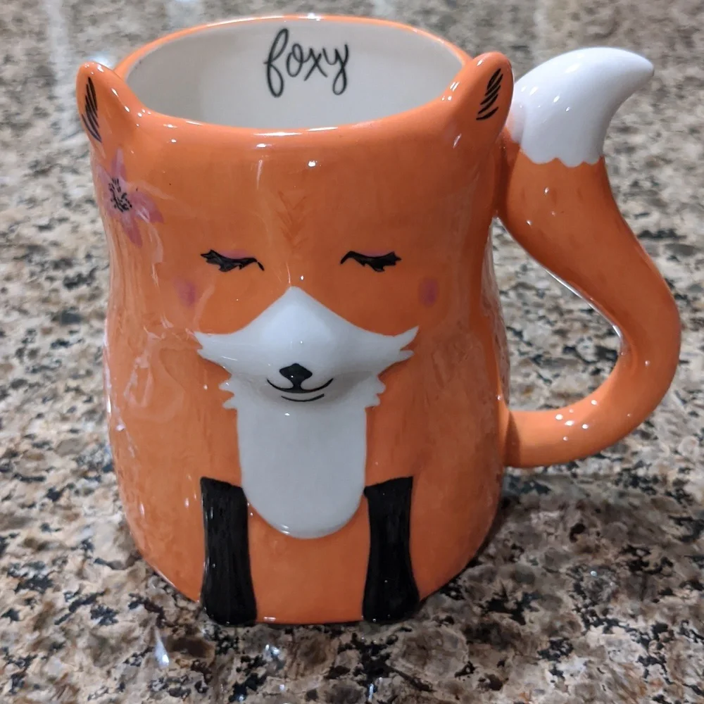 Woodland Fox Mug Figural Forest Animal Ceramic HTF Adorable
